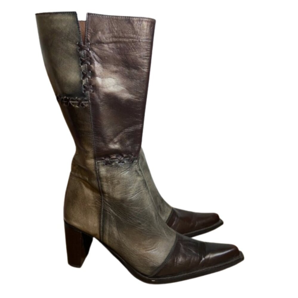 Vintage Elegant Brown Heeled Boots